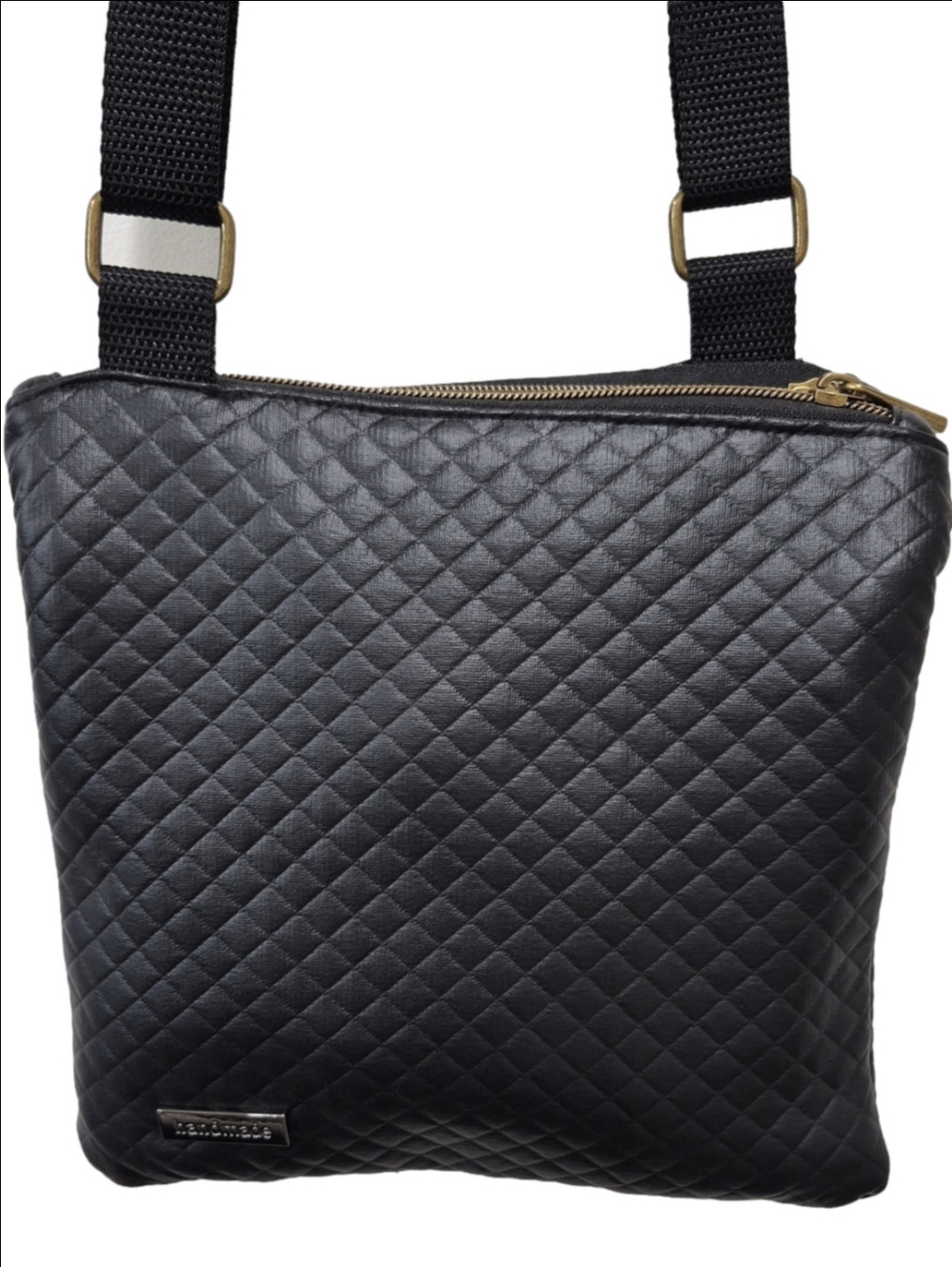 Custom Handmade Diamond-Quilted Crossbody Bag